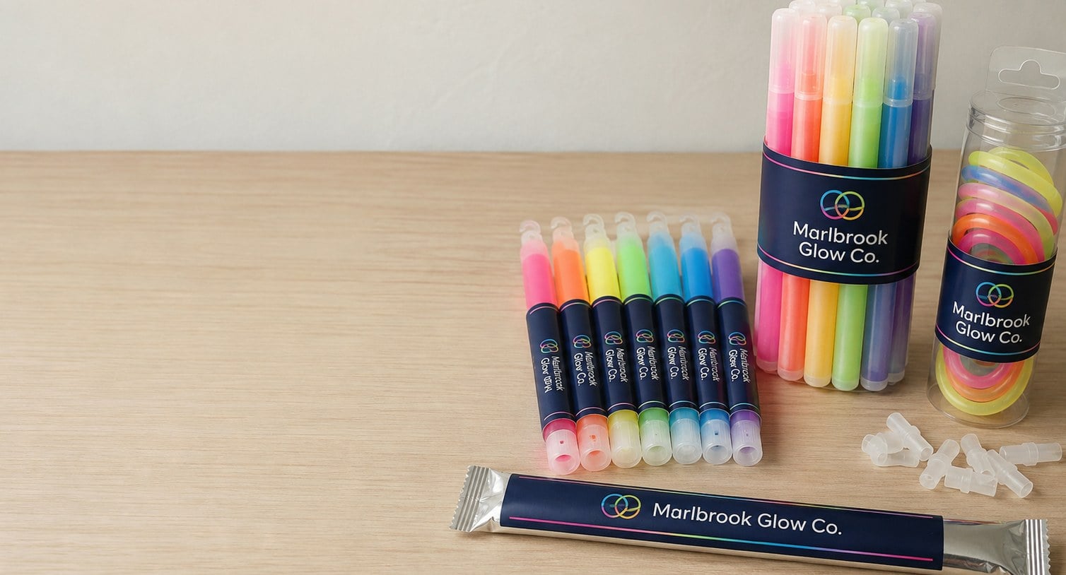 Custom printed glow sticks with logo